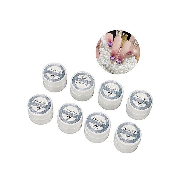 8 Couleurs Gel de Polissage des Ongles Métalliques Gel de Vernis à Ongles Métallique Haute densité Portable pour Manucure DIY