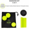 KALAHARI Balles de Massage KIT - plus Ebook d’exercices en Français - Boules Dou Peanut, à Picots, Lacrosse et Bande Élastiqu