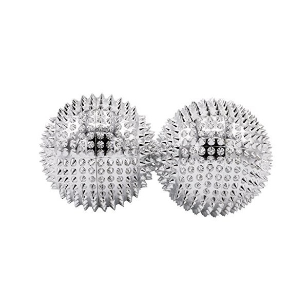 Boules dacupression magnétiques 2 pièces, diamètre env. 47 mm, couleur: argent