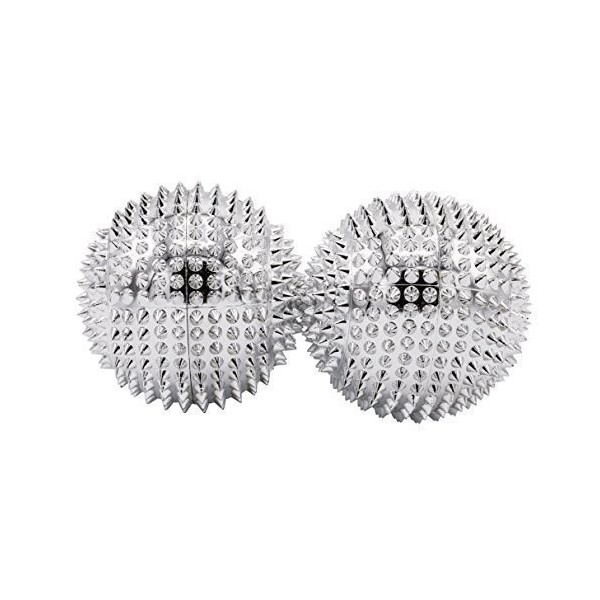 Boules dacupression magnétiques 2 pièces, diamètre env. 47 mm, couleur: argent