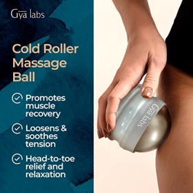 Gya Labs Cold Roller Massage Ball - Outil de récupération 3 en 1 pour la cryothérapie, la thermothérapie et laromathérapie