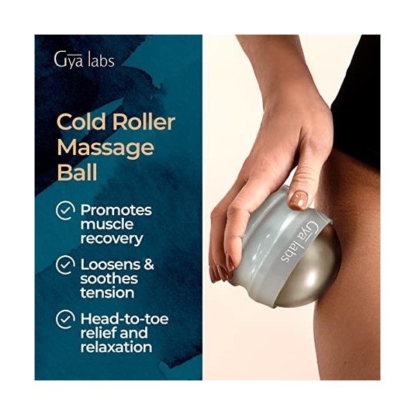 Gya Labs Cold Roller Massage Ball - Outil de récupération 3 en 1 pour la cryothérapie, la thermothérapie et laromathérapie