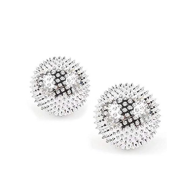 Lot de 2 boules de massage aimantées, pour acupuncture, argenté, diamètre : environ 32 mm