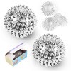 Lot de 2 balles magnétiques Acupressure et 3 anneaux de massage pour les doigts hérisson - Diamètre : 32 mm - Pour soulager l