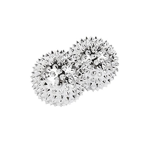 1 paire de boules dacupression magnétique, argent petit, 32 mm de diamètre