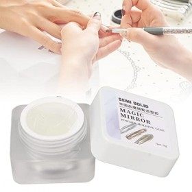 Colle de Moulage en Poudre Miroir, Colle en Poudre Métallique Strass Nail Art, Colle Adhésive Super Forte Gerylic Nails Art M