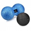 Navaris Boule massage - Set balle de massage avec 1x balle duo peanut et 1x boule fascia - Accessoire sport fitness yoga pila