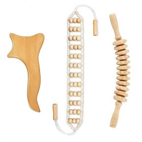 WOOLUCK Appareil de Massage Roller Manuel, Rouleau de Massage en Bois, Pour Le Cou, Les Jambes, Le Dos Et Le Corps Soulagemen