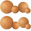 Harrycle 8 Pièces Boules de Massage en Liège Boule de Fascia de Yoga 4 cm 6 cm 8 cm 10 cm Balle Musculaire Relaxante Boule Au