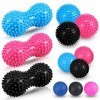 Set de 12 Pièces Boules de Massage Boule de Fascia Balle de Crosse Double Boule de Hérisson Balle de Massage à Pointes pour M