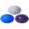 Lot de 3 boules de massage avec bosses Ø 8 cm pour fasciite plantaire pour soulager les douleurs au dos, douleurs aux épaules