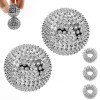 2 Boules Dacupression Magnétiques Et 3 Anneaux De Massage, Boule De Massage Pour Les Mains, Balle De Massage Avec Aiguilles,