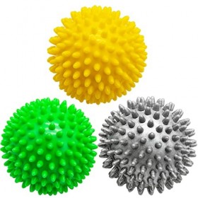Lot de 3 boules de massage avec bosses Ø 8 cm pour fasciite plantaire pour soulager les douleurs au dos, douleurs aux épaules