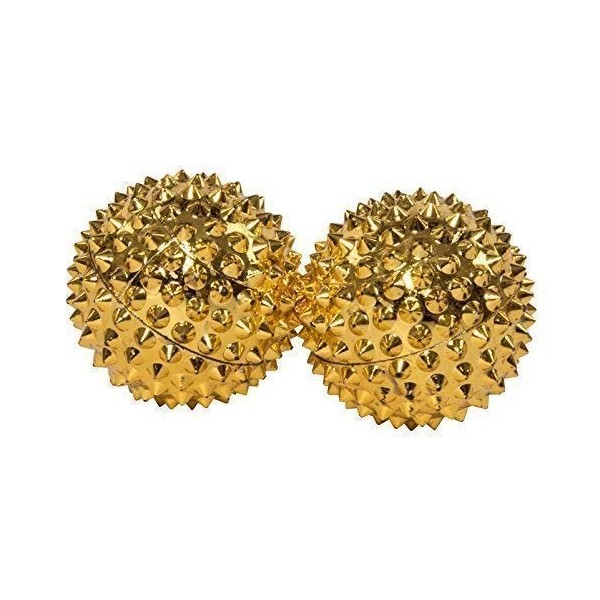 chi-enterprise Lot de 2 boules dacupression magnétiques - Dorées - Diamètre : 32 mm - Thérapie par acupression - Soulage la 