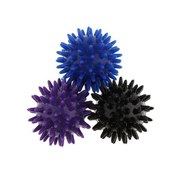 MagiDeal 3pcs Boule de Massage Spikey Balle à Picots Masseur Pieds, Dos, Epaules, Bras Soulagement du Stress Réflexologie Acu