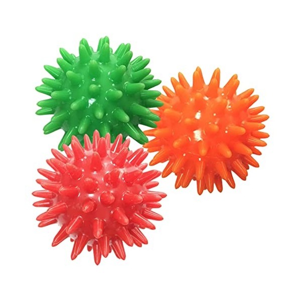 MagiDeal 3pcs Boule de Massage Spikey Balle à Picots Masseur Pieds, Dos, Epaules, Bras Soulagement du Stress Réflexologie Acu