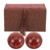 Lurrose Boules De Baoding De Santé Chinoise En Bois 2 PC Boules De Massage De Poche Boules De Bois Lisses Boules De Massage E