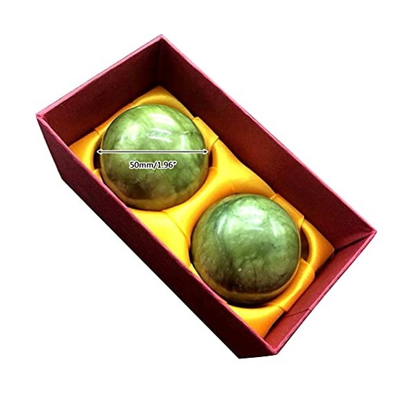 Lipeed 2pcs Balle de Massage Anti-Stress, Boules de Boule de Jade Baoding balles de Massage dexercice de santé Chinoise pour