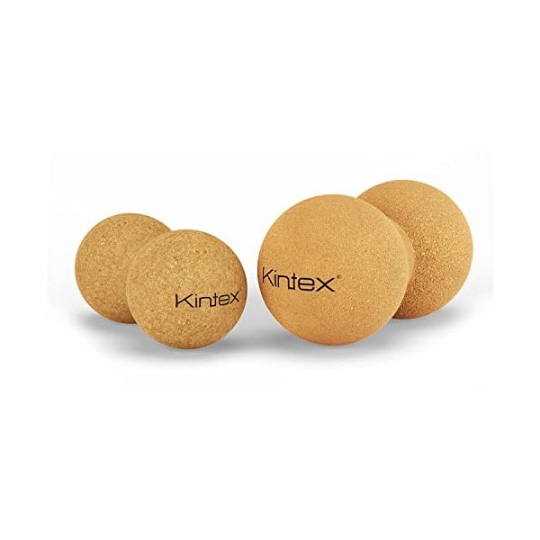 Kintex Cacahuète en liège [6,5 cm x 13,5 cm] avec sac de rangement | Boule de massage | auto-massage | fascias