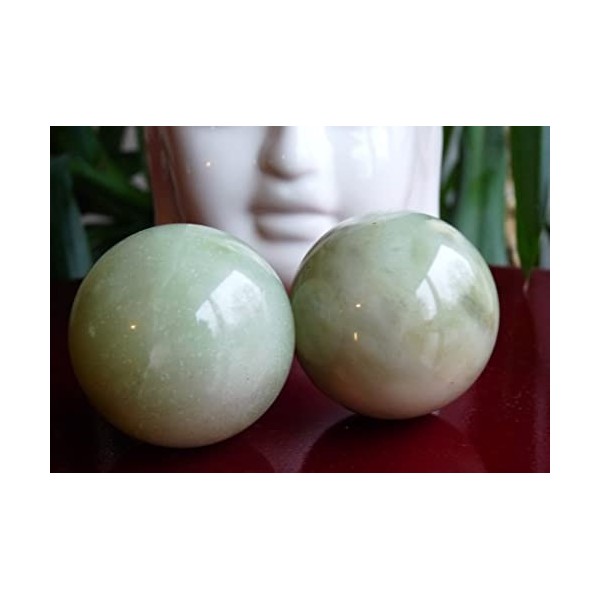 Boules de santé chinoises en jade vert