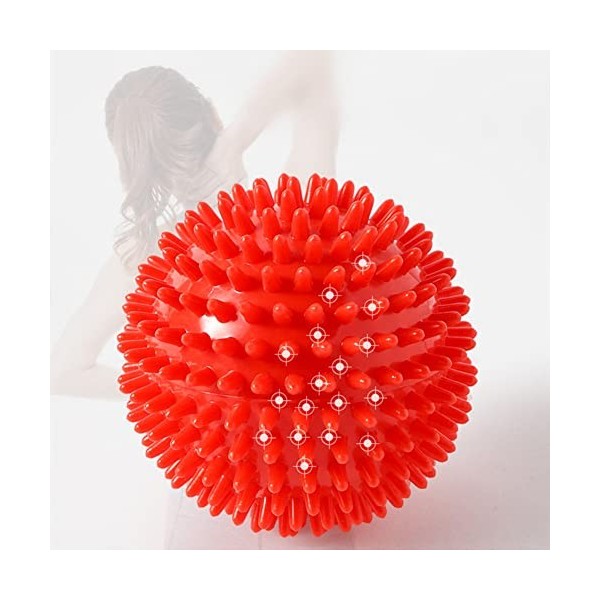 Balle de massage – 7,6 cm Foot Balle de massage à picots très ferme Boule de rouleau de massage Deep Tissue Dos épaule planta