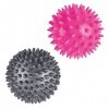 2 Pièces Balles de Massage Ball,Boule Hérisson,7CM Boule de Massage Pieds,Rosered and gray .Pour massage Pour Massage du Dos,