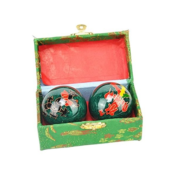 Sharplace Boules de santé chinoises portables avec boîte de rangement Boules de Baoding chinoises pour personnes âgées, Tai C