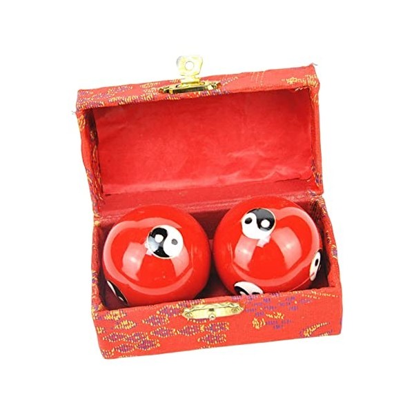 Sharplace Boules de santé chinoises portables avec boîte de rangement Boules de Baoding chinoises pour personnes âgées, Tai C