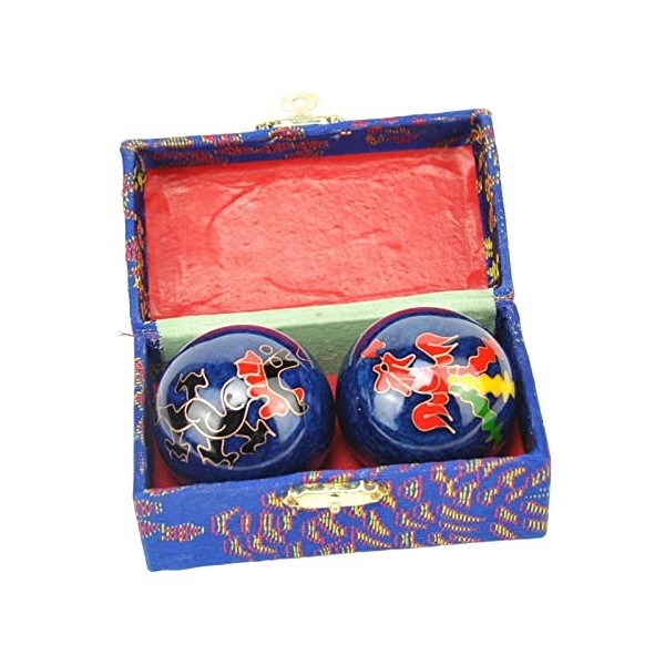 Sharplace Boules de santé chinoises portables avec boîte de rangement Boules de Baoding chinoises pour personnes âgées, Tai C