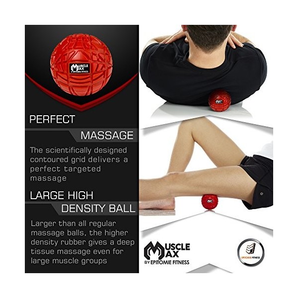 Muscle Max Balle de massage – Boule de thérapie pour massage à point de déclenchement – Massage profond des tissus pour relâc