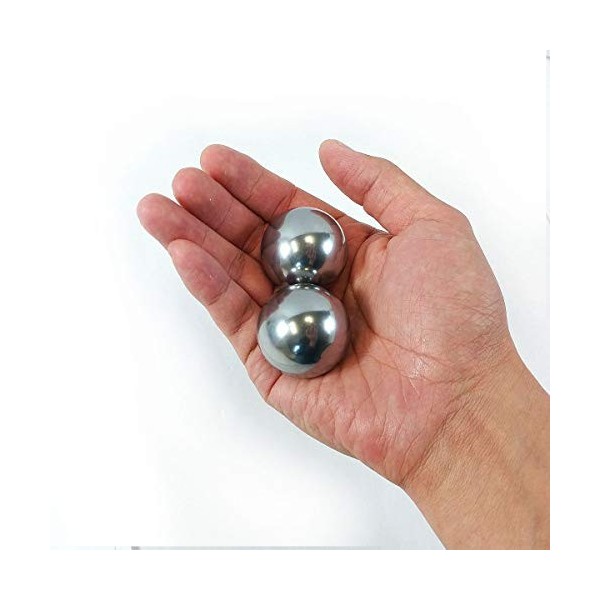 Top Chi 0,5 kg - Boules de Baoding en acier inoxydable massif - 3,8 cm - Avec pochette de transport - Boules de santé chinois