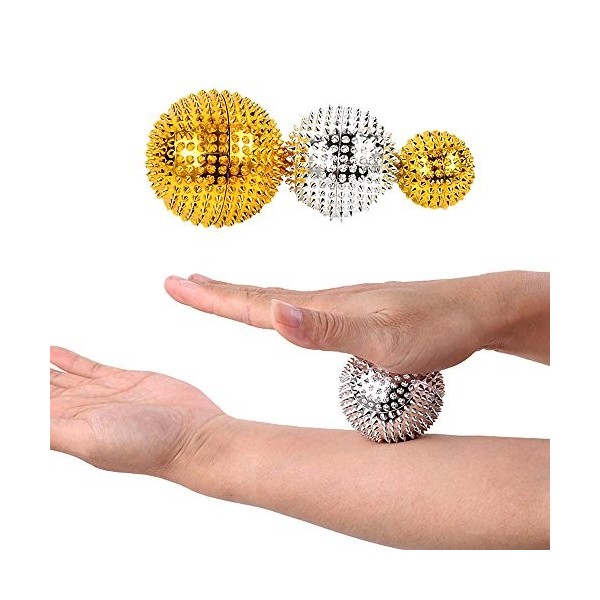 Tcare-1Pair Main Magnétique Thérapie Spiky Boule De Massage Soulagement De La Pression Trigger Point Palm Acupuncture Massage