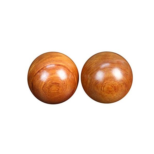 Supvox Lot de 2 boules de baoding en bois - Réduction du stress - Pour exercices de santé chinoise 5 cm 