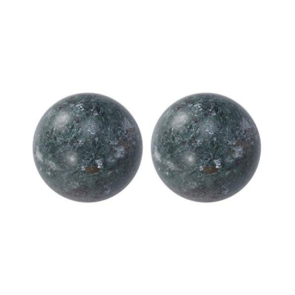 SuPVOX Lot de 2 boules de jade chinoise pour soulager le stress et soulager le stress Noir