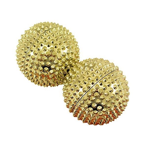 2 boules dacupression magnétiques en or grand format, diamètre 55 cm