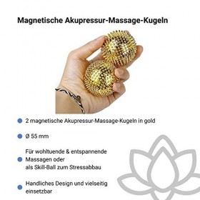2 boules dacupression magnétiques en or grand format, diamètre 55 cm