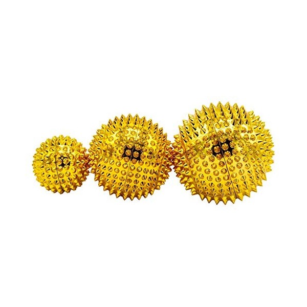 Lot de 3 boules magnétiques pour massage - Environ Ø 32 mm, Ø 45 mm, 55 mm doré | 32 mm, Ø 45 mm, Ø 55 mm 