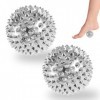 2 Boules Dacupression Magnétiques,Boules De Massage Magnétiques Balles, Balle De Massage Avec Aiguilles, Pour Soulager Le St