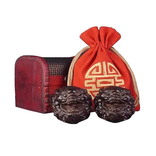 SciAza balle de massage boule chinoise 2 pièces boules de Baoding forme de noyer exercice chinois balles anti-stress main aut