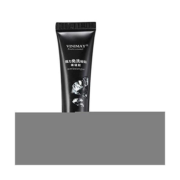 Abbto 2 Pcs Colle Transparente pour Ongles,sans lingette, Gel de Colle Super Collant pour Ongles avec Strass - Gel de Colle d