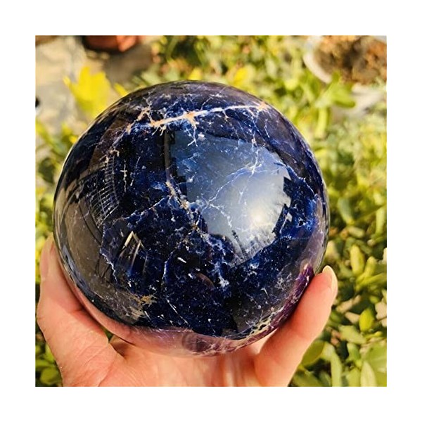 Boule de cristal bleu naturel 9-10cm, boule polie, boule de Massage,  excellent choix for la décoration de la maison, cristaux