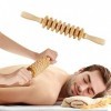 Bipily Accessories Anti Cellulite Masseur Rouleau de Massage Appareil de Disque Maderothérapie Bois 40 cm