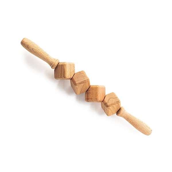 Tuuli Accessories Anti Cellulite Masseur Rouleau à Cubes de Massage Appareil Maderothérapie Bois 40 cm
