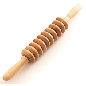 Tuuli Accessories Anti Cellulite Masseur Rouleau de Massage Appareil de Disque Maderothérapie Bois 40 cm