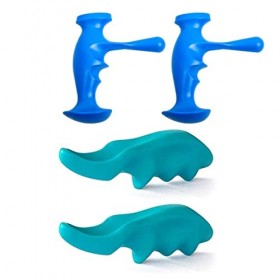Outil de Massage des Tissus Profonds,Forreen 4 Pièces Massage du Pouce Mini Portatif Acupression Efficace Plastique Masseur d