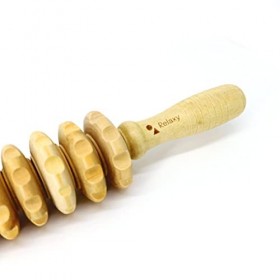 Rouleau de massage pour le dos, les bras, les jambes, le cou et les pieds avec poignée en bois – Rouleau fascia après le spor