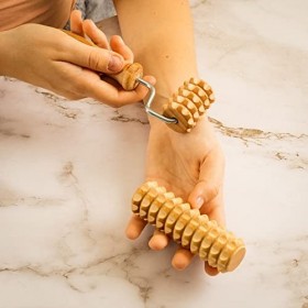 tuuli Masseur facial visage cou épaule massage facial tête rouleau de massage scooter avec poignée Maderothérapie Dermaroller