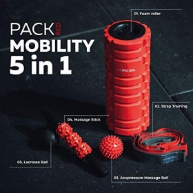 PICSIL Rouleau de massage pour les muscles profonds, Jeu 5 en 1 de rouleaux en mousse, Rouleau en caoutchouc mousse pour mass