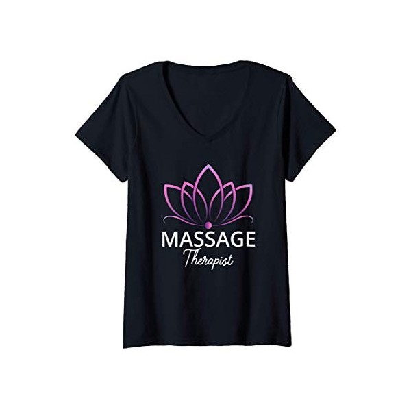 Femme Cadeau pour le masseur professionnel T-Shirt avec Col en V