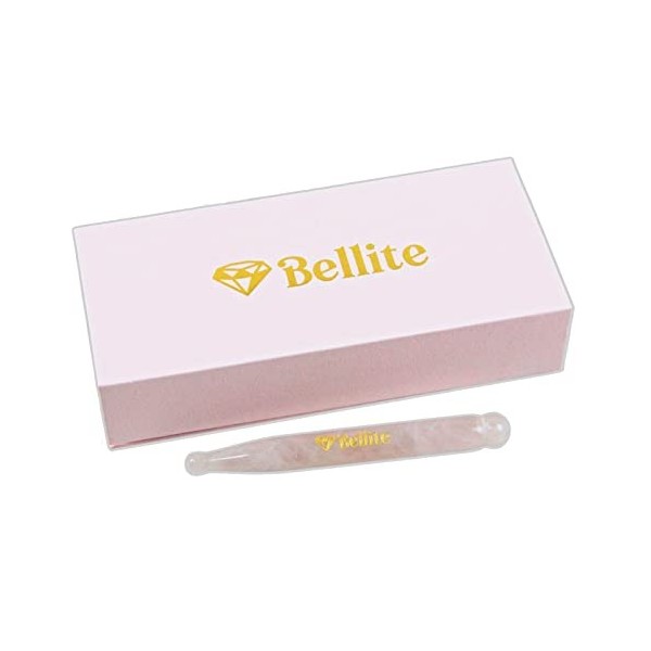 Bellite Massager de Visage Crystal Reflexology Ayurveda, Acupression et Guérison Naturelle avec Quartz Rose - Outil dAuto-So